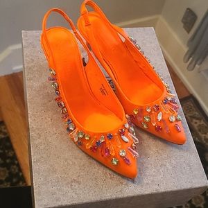 Jewel encrusted kitten heels